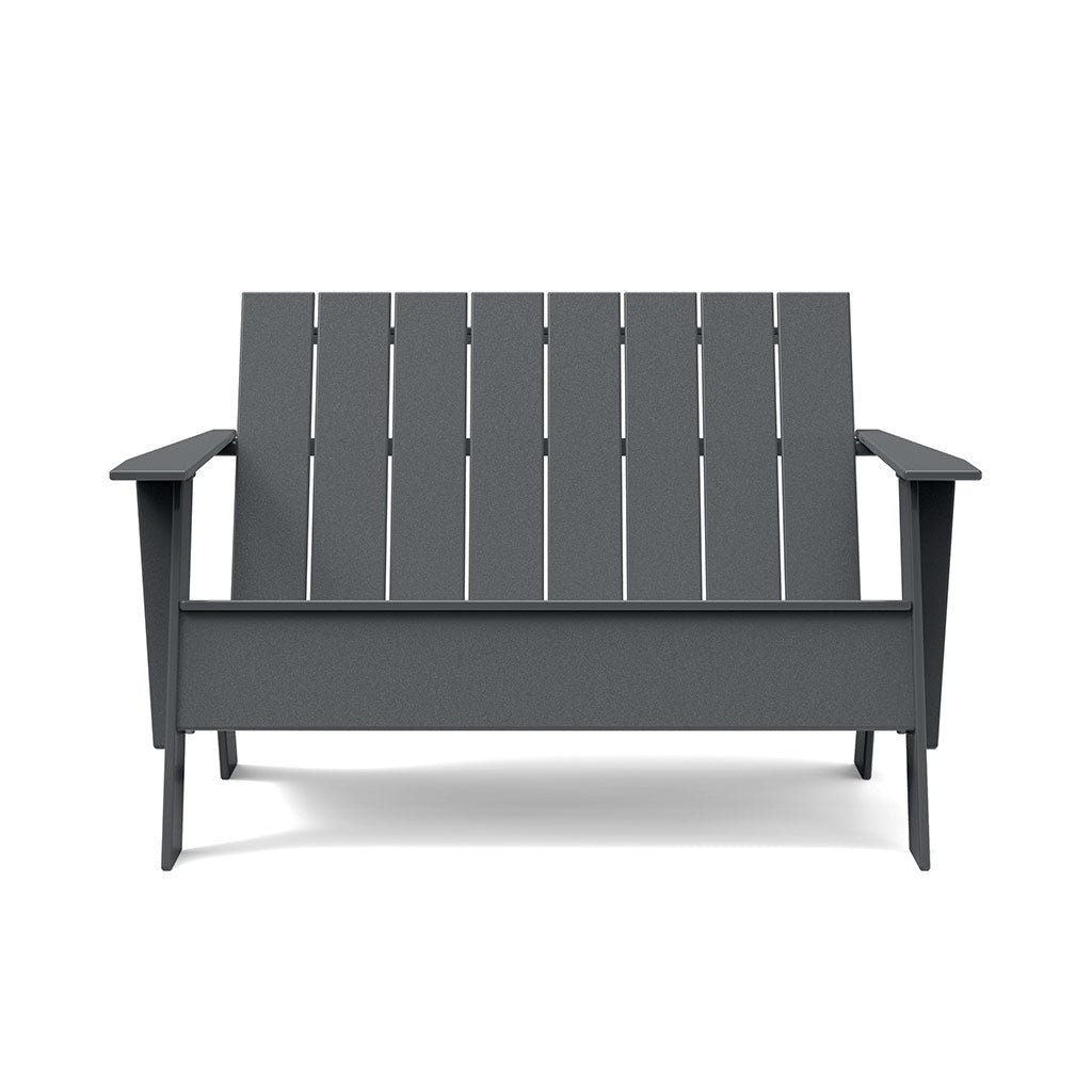 front view of charcoal adirondack bench tall
