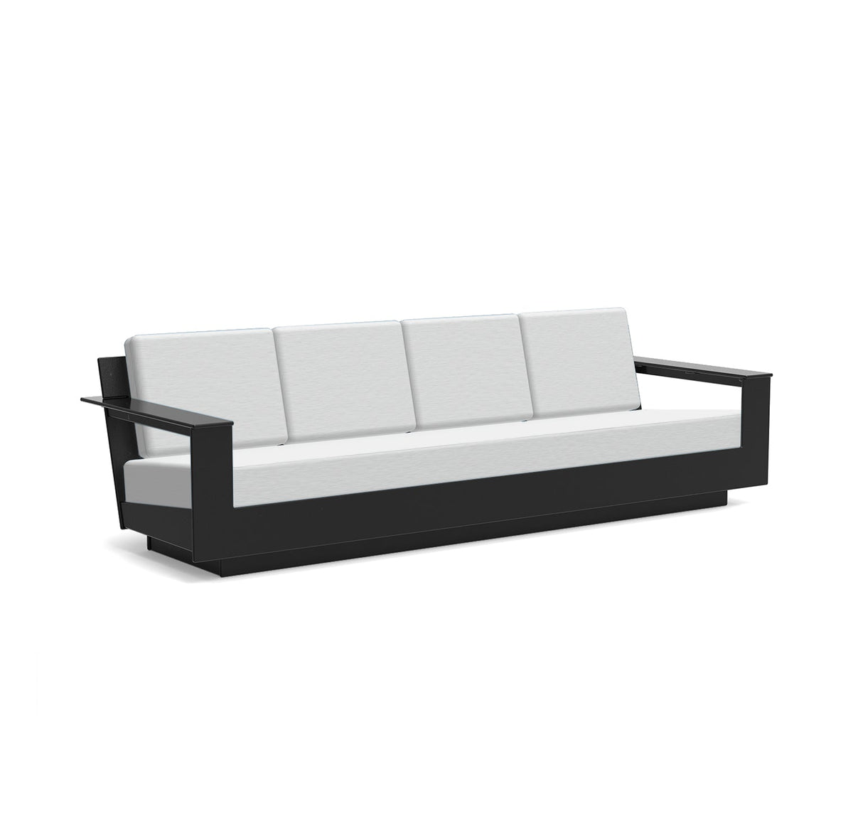 studio shot of nisswa 96 in black with silver cushion