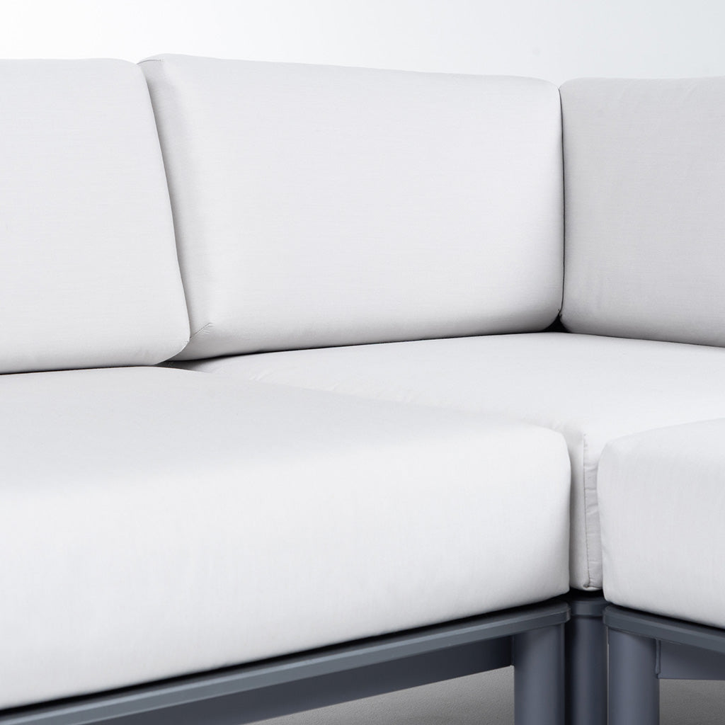 Close up image of Cloud cushions showing the stitching.