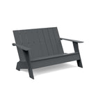 studio shot of charcoal adirondack bench