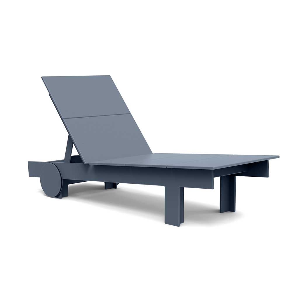 studio image of a ash blue tall chaise.