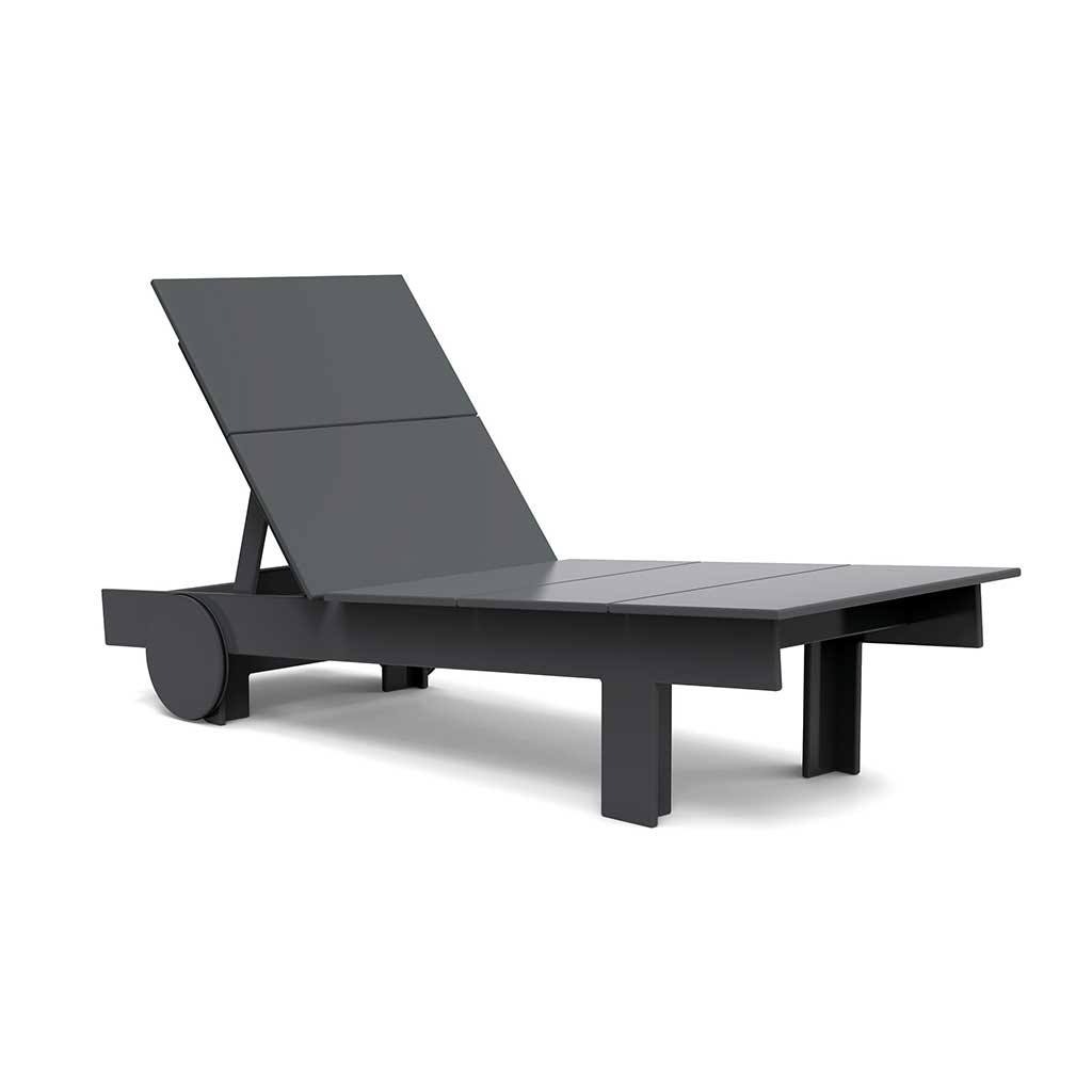 studio image of a charcoal tall chaise.